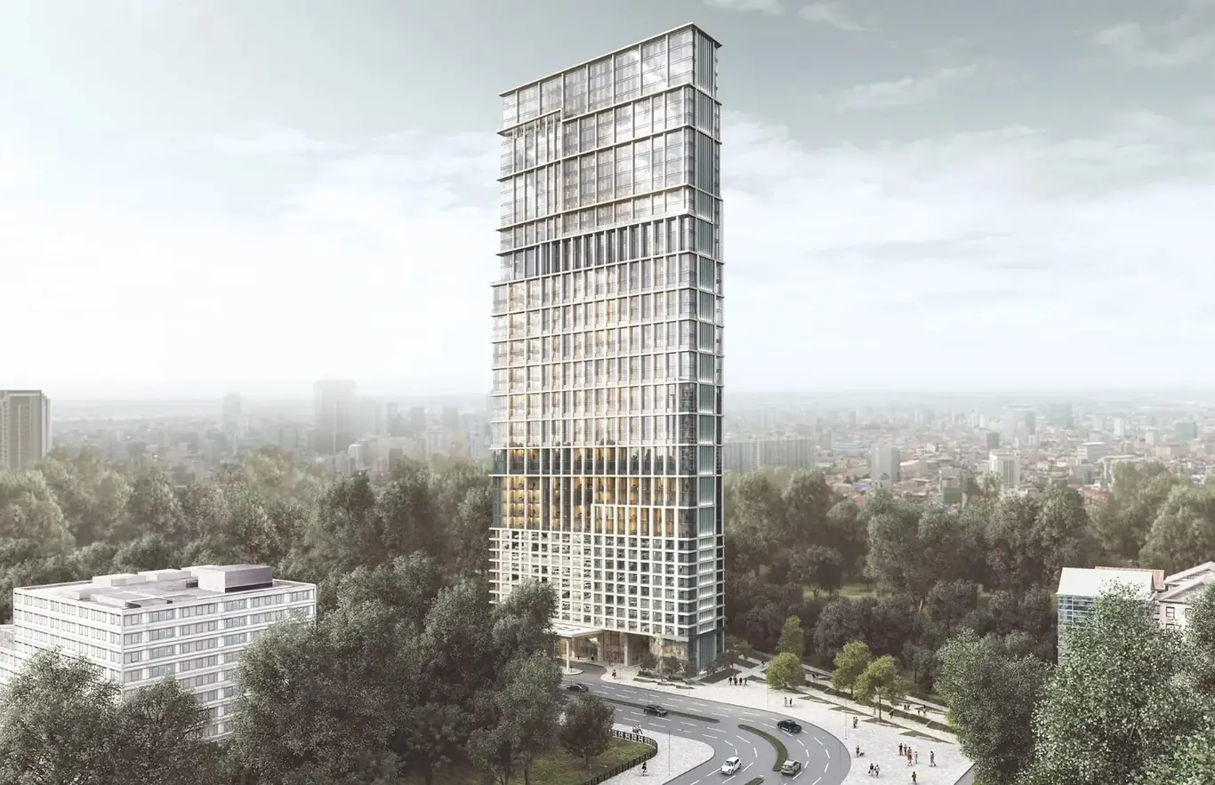 High-rise building 3D rendering