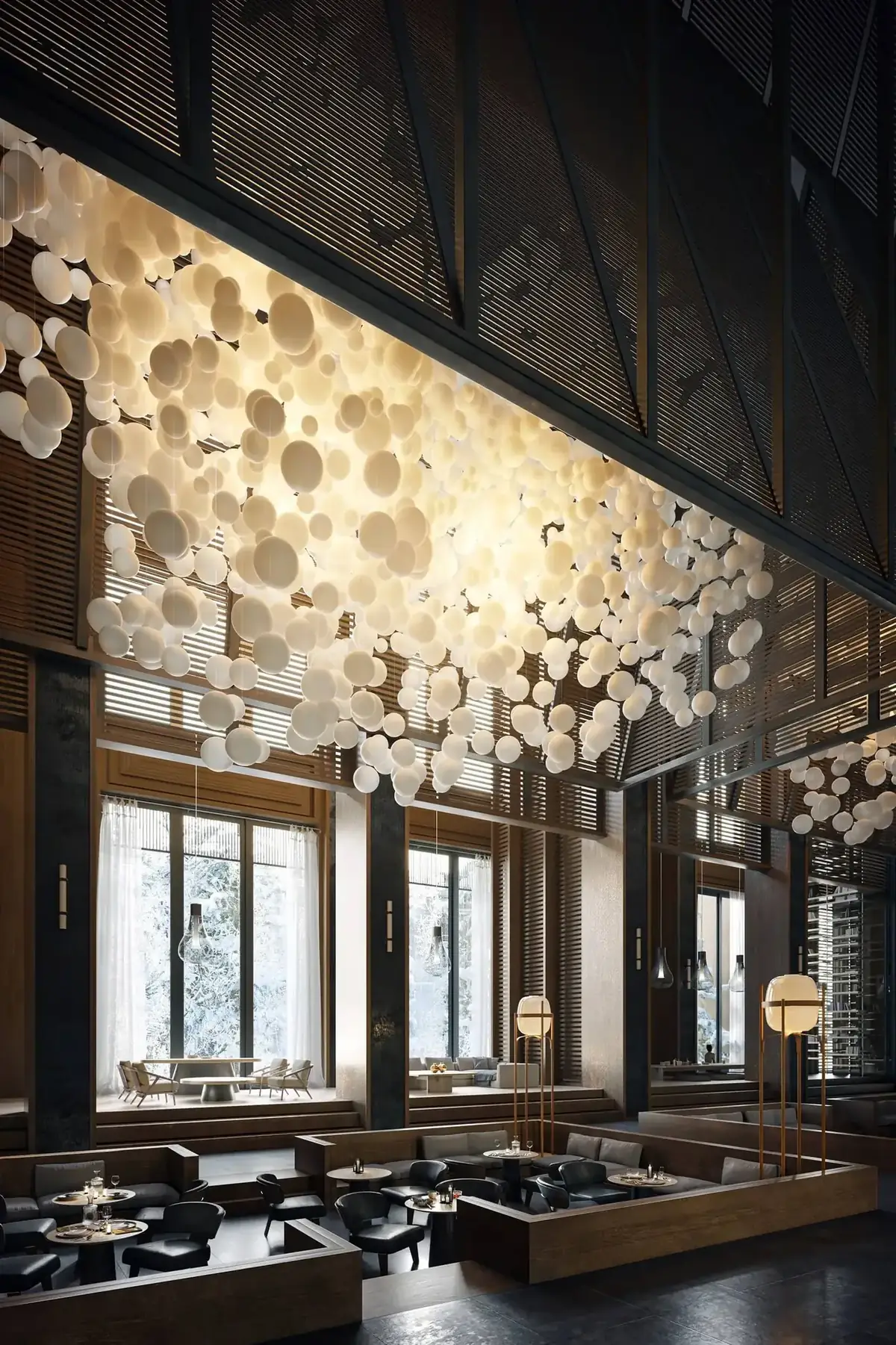 Hotel lobby interior render