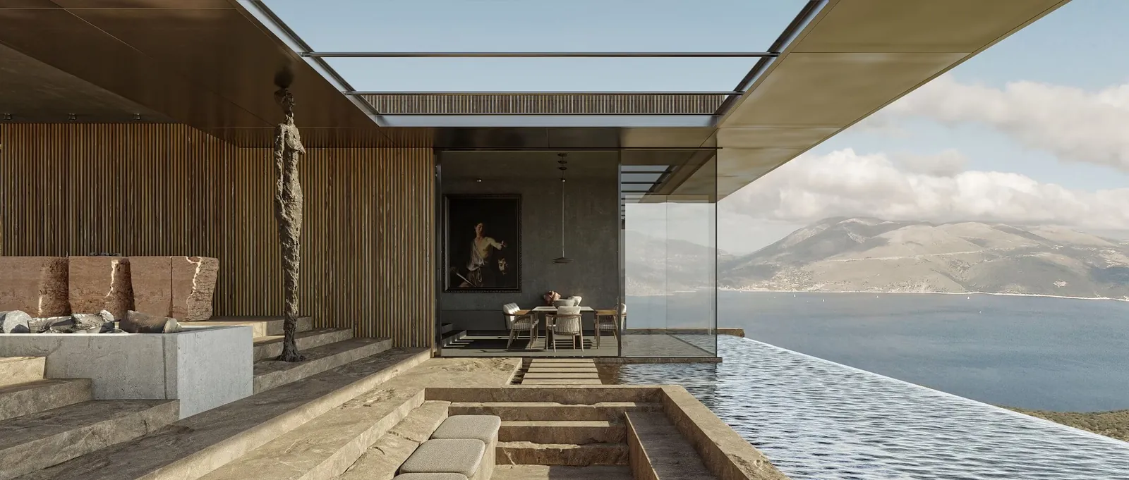 Residential pool exterior render