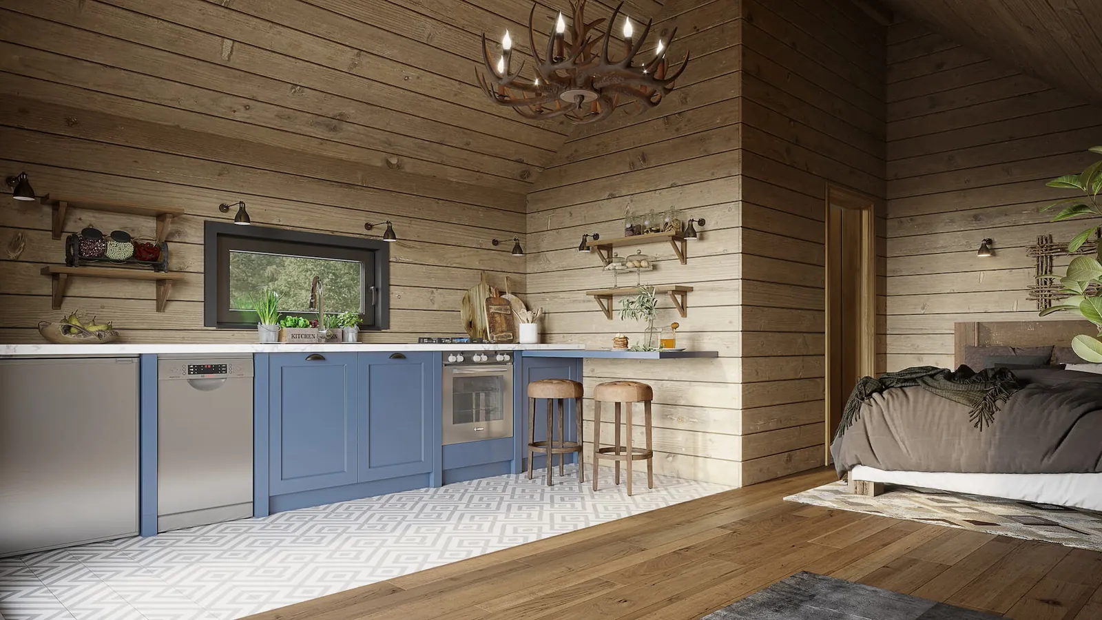Modern interior rendering