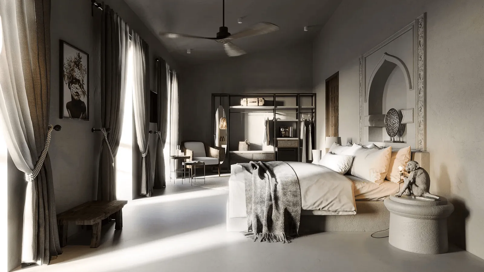 Hotel and hospitality 3D rendering