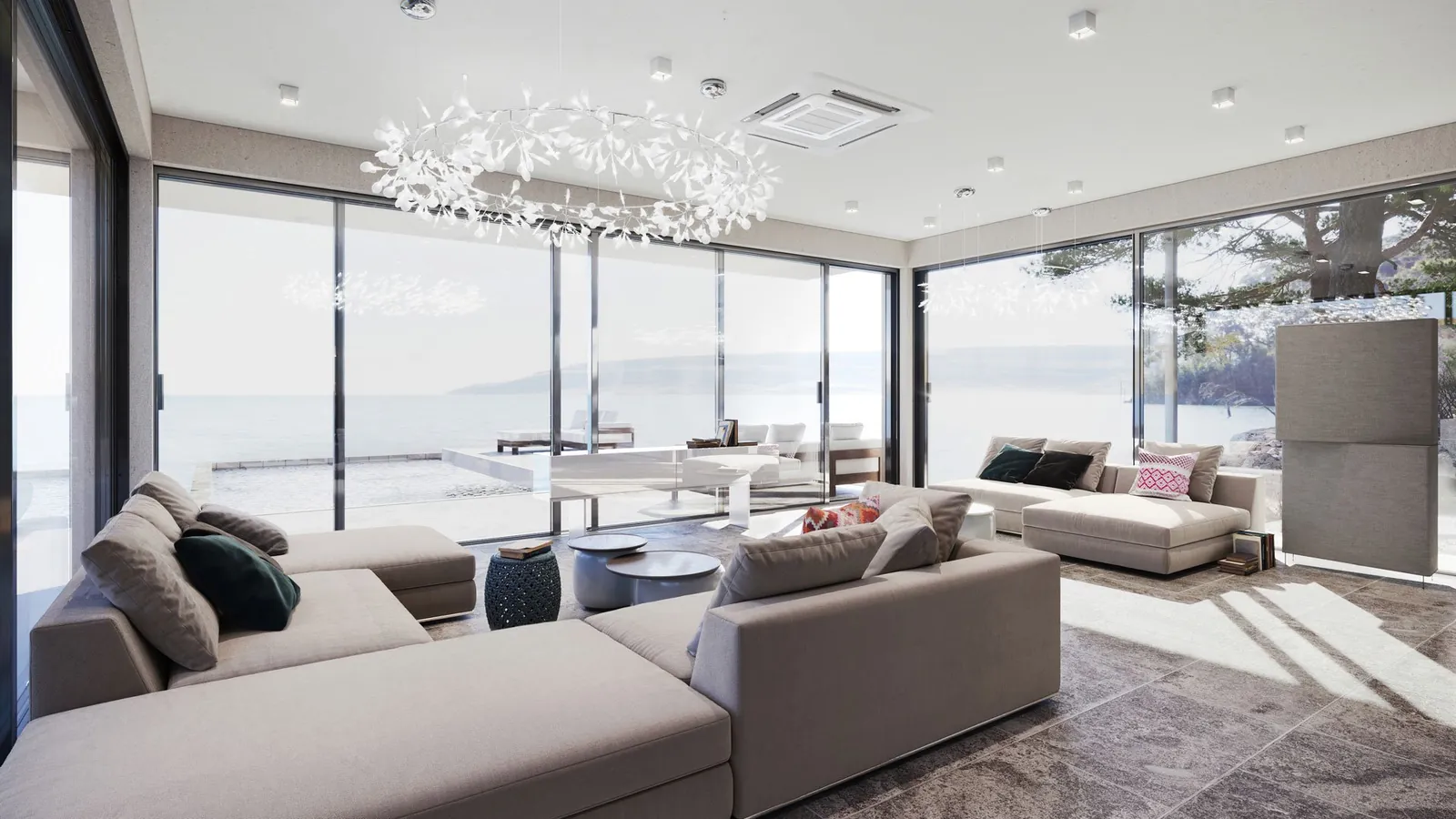 Modern living room rendering