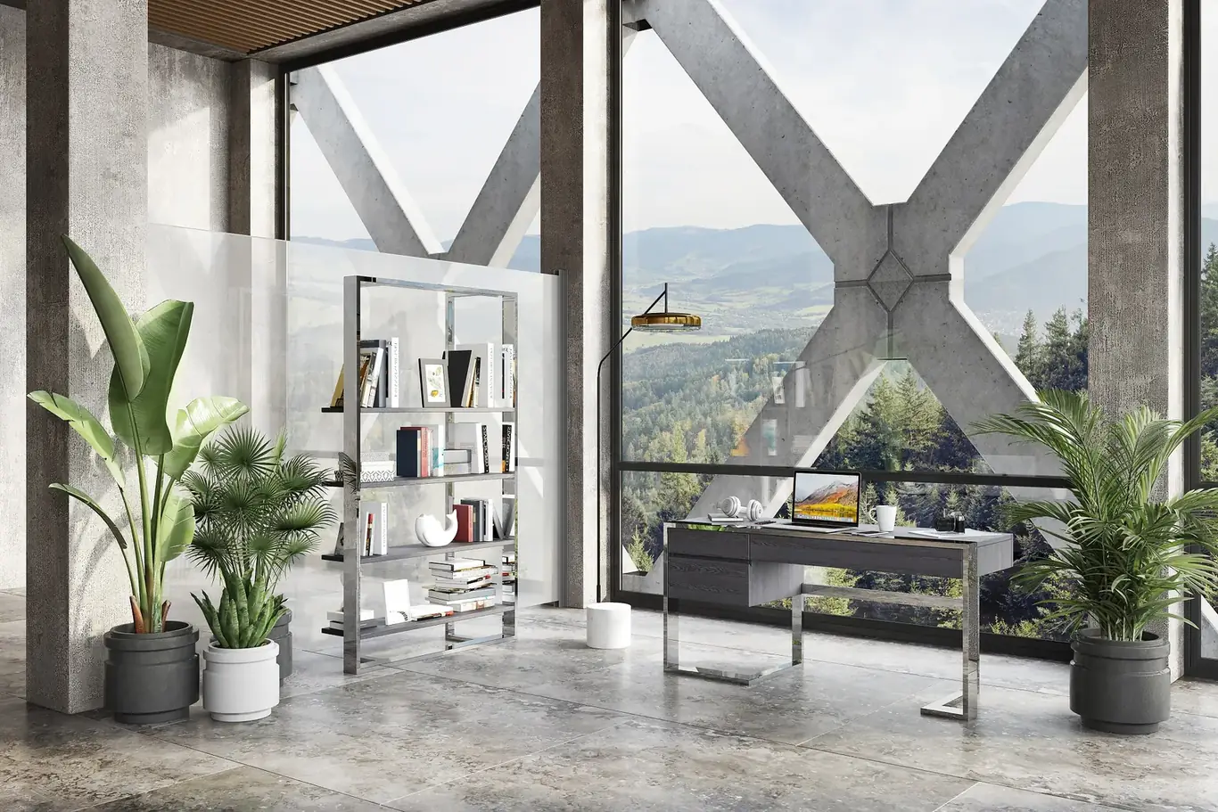 Home office interior render