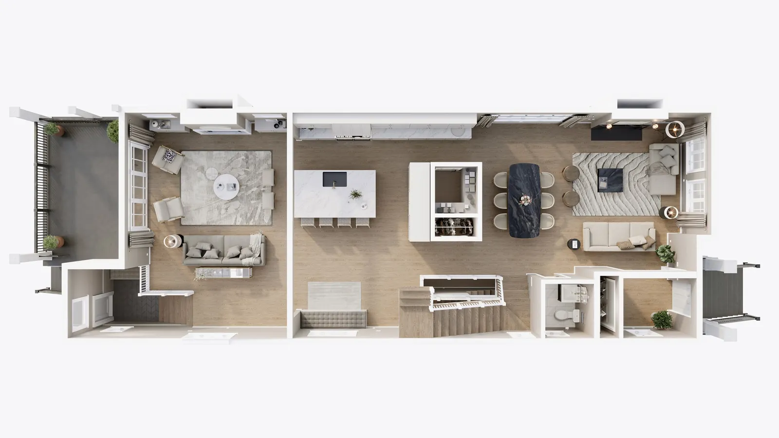 3D floor plan color style