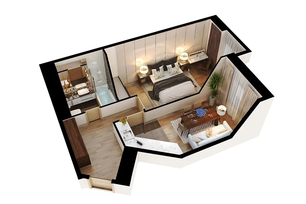Real estate complex rendering