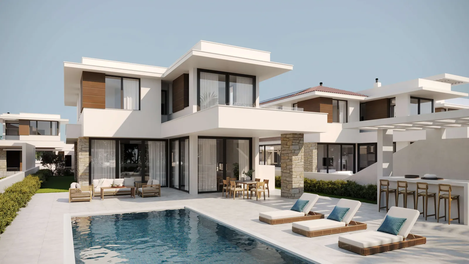 3D rendering of a build-to-rent residential community