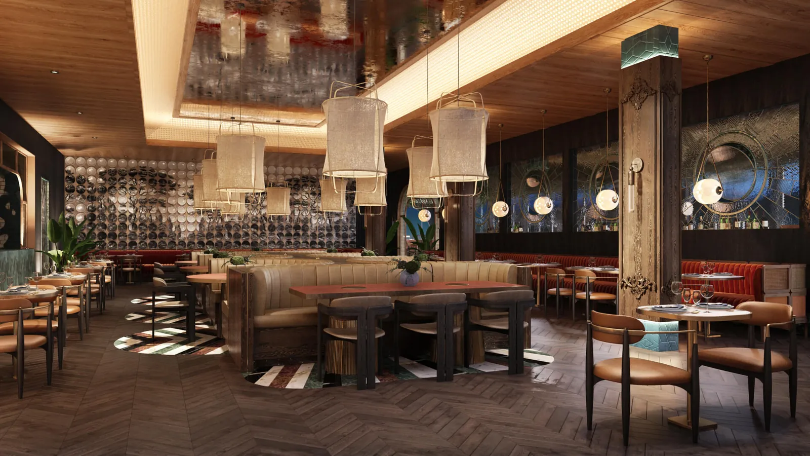 Restaurant 3D rendering